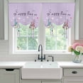 thumbnail image 4 of Happy Easter Tie Up Curtains for Windows, Adjustable Balloon Window Shades, Cute Gnomes Eggs Spring Daisy Flowers Purple Kitchen Window Treatments Farmhouse Short Curtains with Rod Pocket 42"x45", 4 of 8