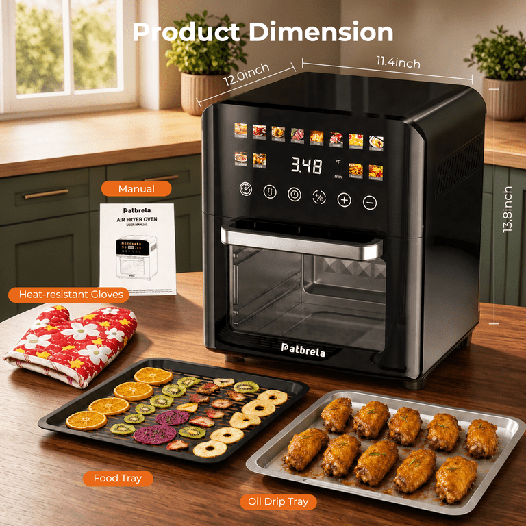 Patbrela 12QT Air Fryer Toaster Oven with Touchscreen photo 8