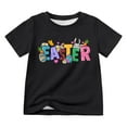 thumbnail image 1 of MIASHUI T-Shirt de Pâques pour Garçon et Fille, Manches Courtes, Imprimé Graphique, Noir, 10-11 Ans, 1 of 4