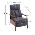 thumbnail image 4 of Recliner Chair, Modern Linen Upholstered Accent Chair with Adjustable High Back and Footrest, Comfy Armchair Lounge Chair with Wood Armrest for Living Room, Bedroom, Dorm, Office, Dark Gray, 4 of 7