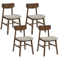 thumbnail image 1 of Gymax 4PCS Dining Chairs w/Curved Backrest Linen Fabric Upholstered Seat for Kitchen, 1 of 9