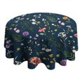 thumbnail image 4 of Pioneer Flower Floral Print Pattern Round Tablecloth 60"x60",Wrinkle Wipeable Table Cloth for Kitchen Dining Room Picnic Patio Party, 4 of 6