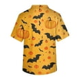 thumbnail image 4 of Domuza Scrub Top Men Oversized V Neck Short Sleeve Novelty Funny Print Nursing Top Comfort Soft Elastic Working Blouse with Pockets Yellow 3XL, 4 of 5