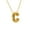 C, variant on Bubble Letter Necklace Gold Plated Balloon Initial Pendant With Bead Chain Jewelry Gift For Women