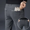thumbnail image 3 of Pantalones de traje fluido de talla grande para hombre, pantalones ajustados con trenzas para hombre, ropa de trabajo drapeada, reseñas coreanas baratas, muchas confecciones, 3 of 5