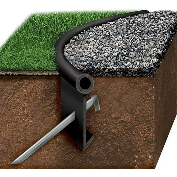 Black Poly Lawn Edging Kit - Black