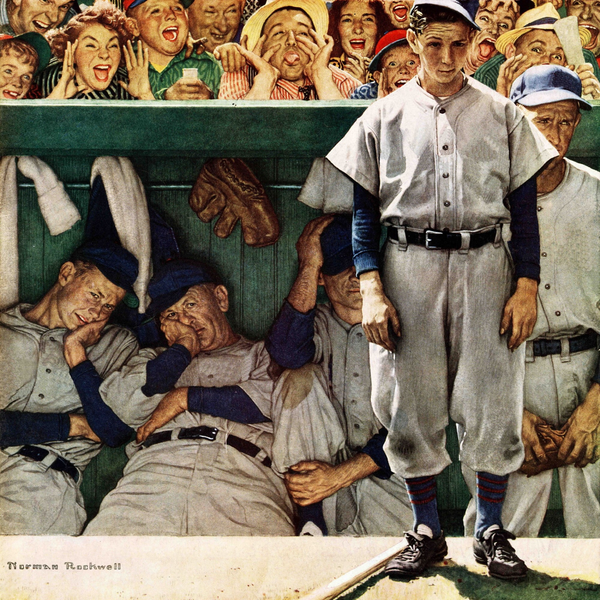 Marmont Hill Dugout by Norman Rockwell Painting Print on Canvas