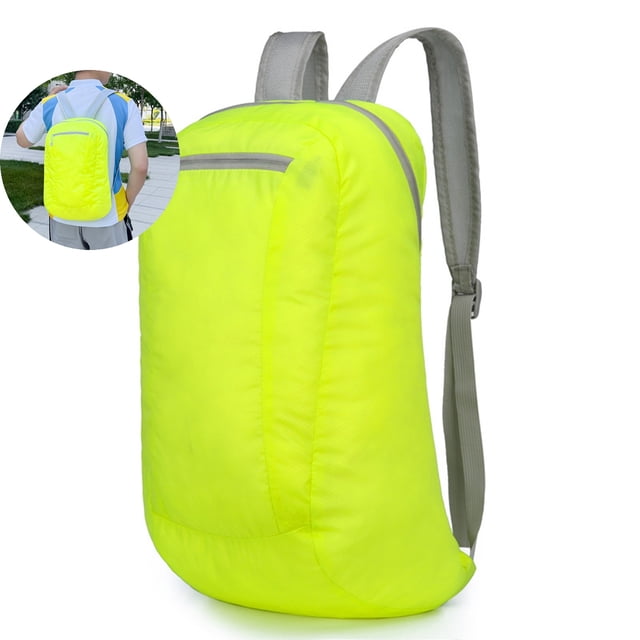 Dvruxg Sac à Dos Léger et Compact, Sac à Dos Pliable Résistant à l'Eau, Sac de Jour de Voyage et de Randonnée avec Fermetures Éclair Imperméables (Jaune)