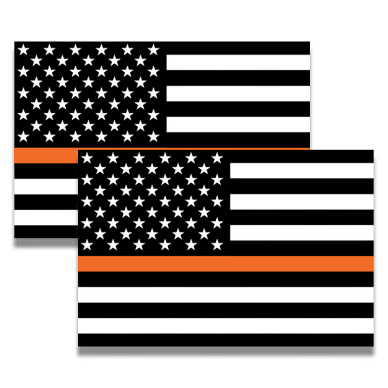 American Flag Toolbox Emblem - Multiple Colors Available Orange on Black / Magnetic