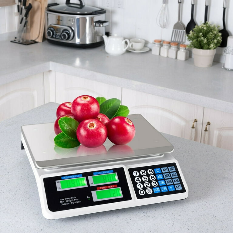 66Lbs Digital Weight Scale Food Price Computing Retail Count Scale Meat  Scales