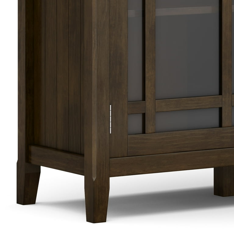 Bedford Solid Wood Wide Storage Cabinet in Dark Tobacco Brown