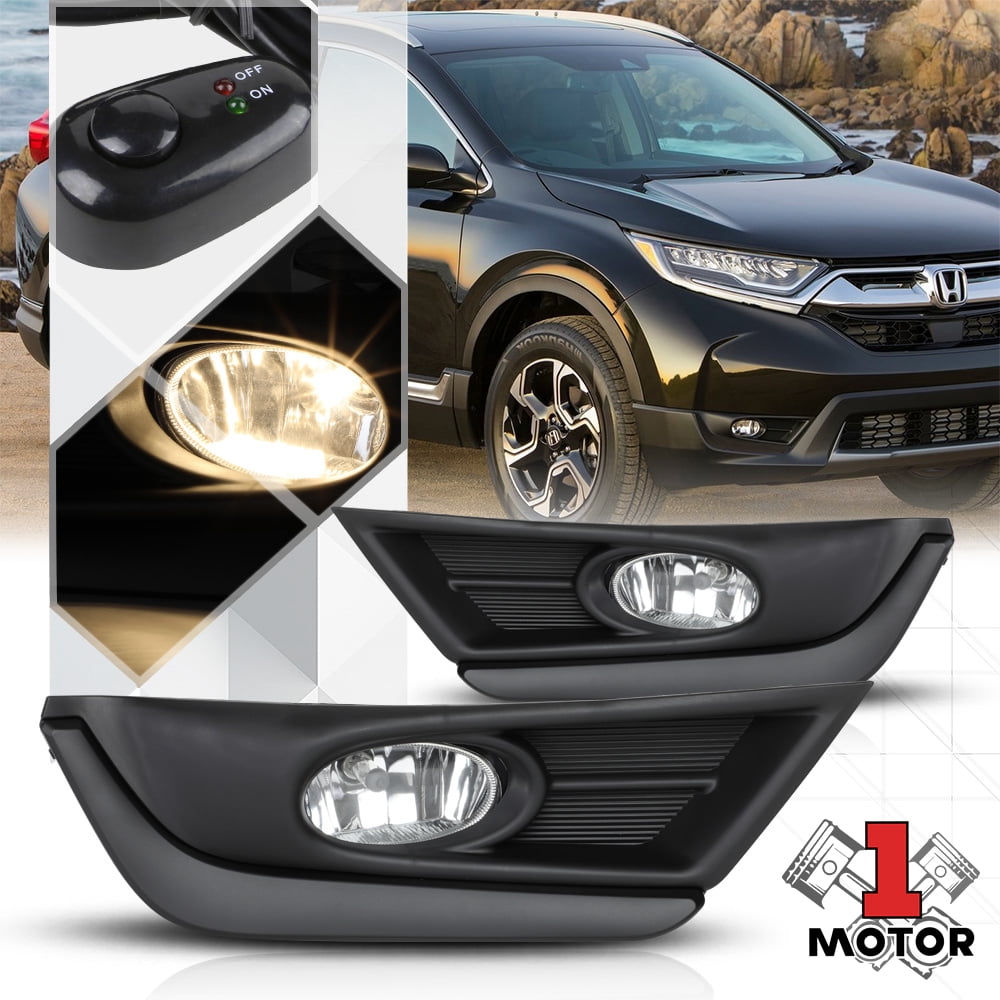 For 17-18 Honda CR-V Clear Lens Front Bumper Fog Light//Lamp+Black Bezel+Switch