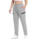 thumbnail image 2 of Amzcrzy Pantalones deportivos clásicos mujer plus size (L-5XL) - cintura elástica alta, cordón, bolsillos, pierna recta cómoda Gris, 2 of 6