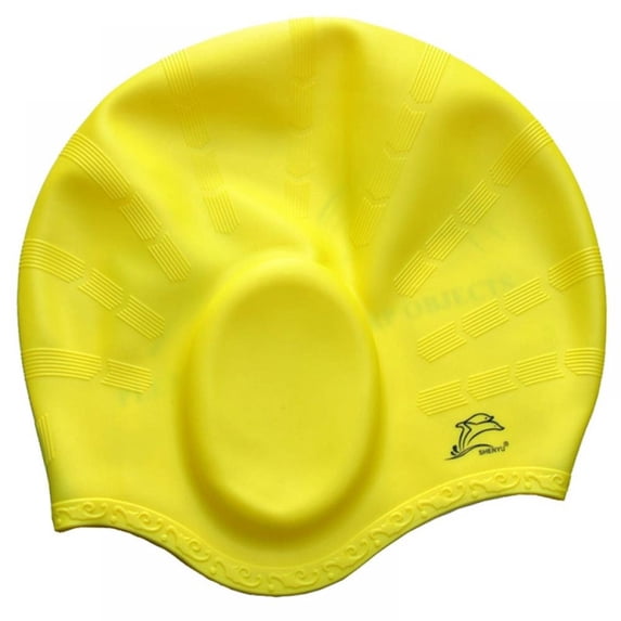 Cover Ears Swim Caps for Long Hair 100% Silicone Swimming Hat for Unisex Adult Kids Reduce Water Intake Makes Your Hair Clean