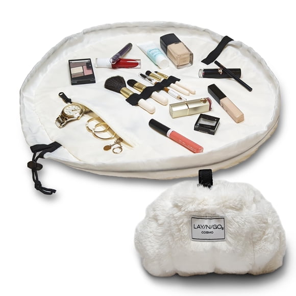 Bolsa organizadora de cosméticos y maquillaje Lay-n-Go Cosmo 20 cm, color blanco