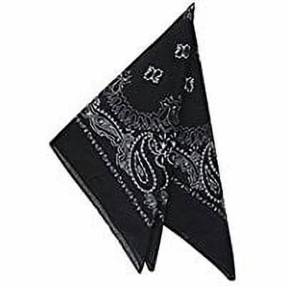 Cowboy 18" Black Bandana Head Scarf