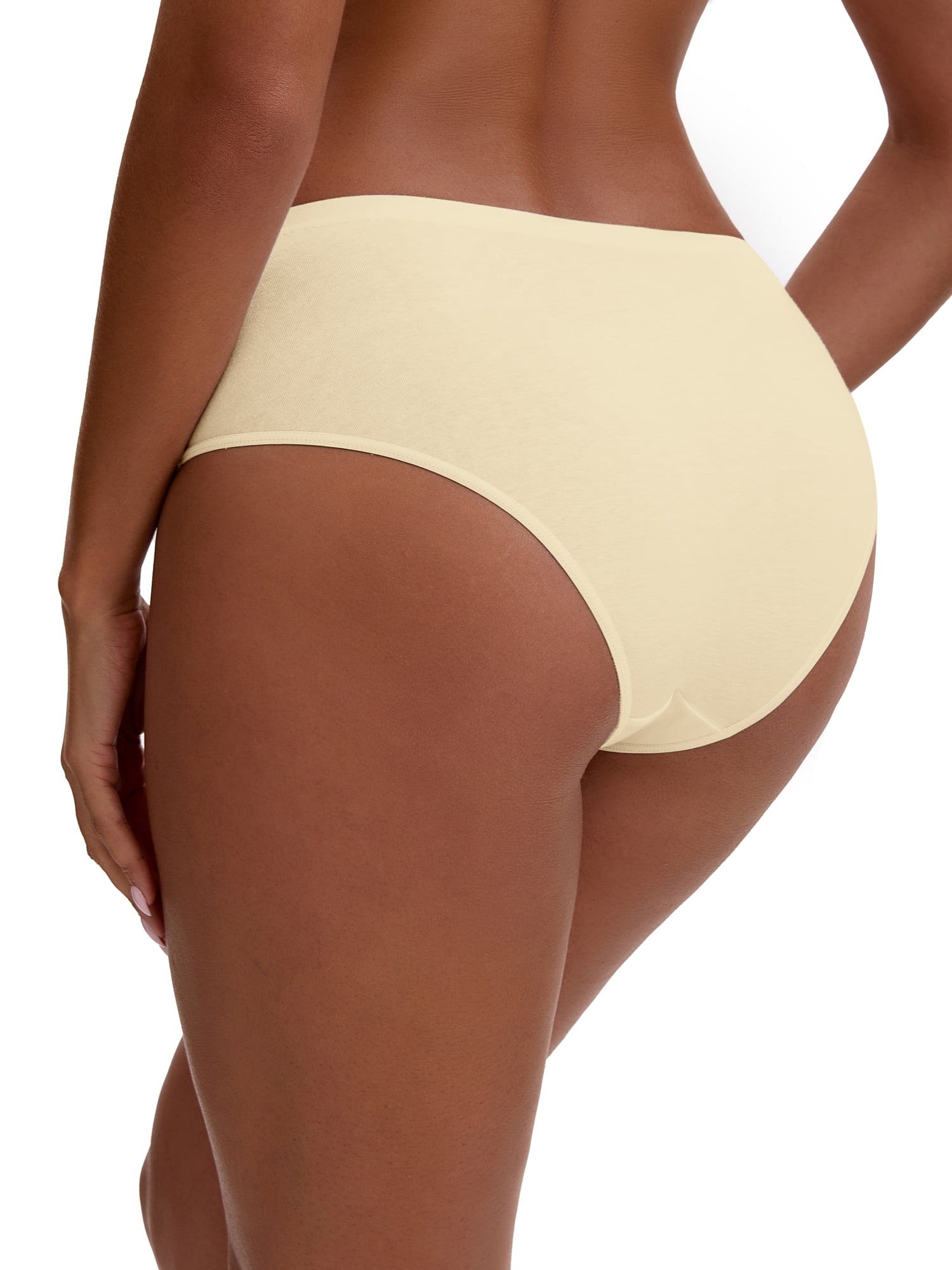 Unique Bargains Women's Elastic Waistband Mid-Waisted Briefs M Beige