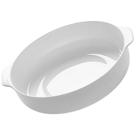 SOPOTUTU White Ceramic Round Baking Dish with Handles Home Use 1Set
