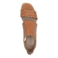 thumbnail image 3 of DONALD PLINER Womens Brown Whipstitch Sami Round Toe Wedge Zip-Up Leather Heeled Sandal 6 M, 3 of 4