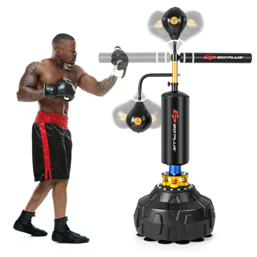 YYAo Punching Bag,Men Kickboxing Bag,Kickboxing Training Equipment Bags,Boxing Speed Trainer Freestanding Fillable 360° Spinning Bar Adjustable Height