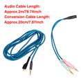 thumbnail image 3 of 2m Nylon Braided Home Audio Cable Gaming Headset For SteelSeries Arctis 3 5 7, 3 of 11