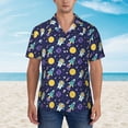 thumbnail image 4 of Balery Astronaut Corgi Print Men's Hawaiian Shirts Short Sleeve Beach Shirt Relaxed Fit Vacation Button Down Shirts-X-Large, 4 of 9