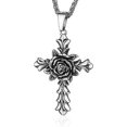 thumbnail image 4 of Collar con colgante de cruz YONGSHENG rosa de acero inoxidable Cadena de eslabones de 21,65', 4 of 4
