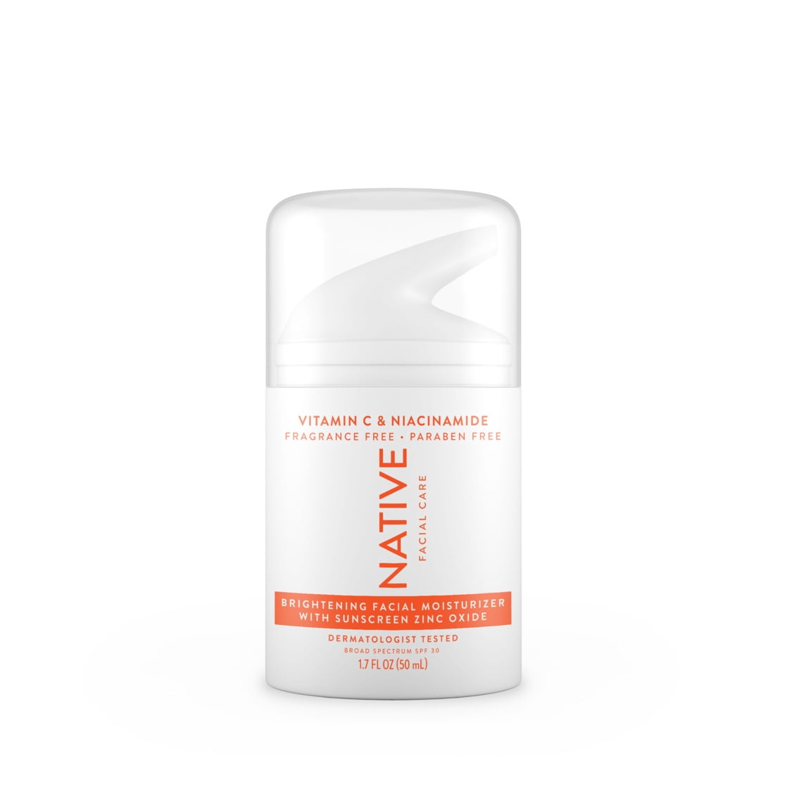 Native Sulfate-Free Brightening Facial Moisturizer with Vitamin C & B3, SPF 30, 1.7 fl oz