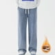 thumbnail image 2 of Pantalones de hombre, pantalones térmicos para hombre, pantalones de nieve, pantalones de invierno con forro polar cálido, pantalones vaqueros térmicos de felpa con pierna recta., 2 of 8