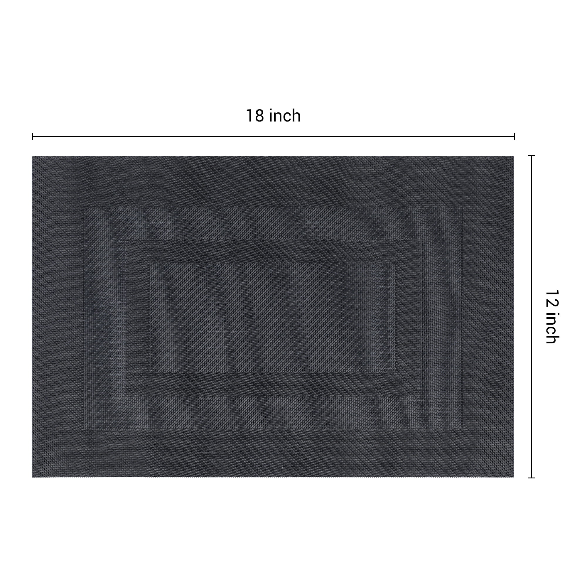 Unique Bargains Set of 6 Placemats for Kitchen Table Decor Black