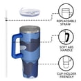 thumbnail image 3 of Camouflage 40oz Tumbler– Stainless Steel Insulated Tumbler with Handle and Straw, Large Capacity Travel Cup for Hot & Cold Drinks, 3 of 6