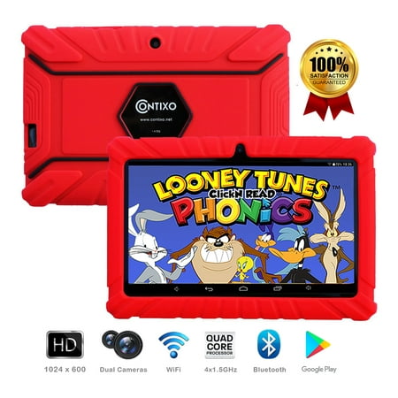 contixo contixo 7 kids learning tablet android bluetooth wifi camera for children toddlers kids parental control pre installed educational game apps