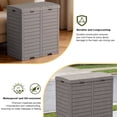 thumbnail image 3 of 76-Gallon Outdoor Trash Can with Lockable Lid, Waterproof & UV-Resistant Resin, Animal-Proof, Drip Tray, Grey, 3 of 7