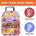 thumbnail image 2 of OPUX Insulated Flower Lunch Box for Girls Boys, Leakproof Lunch Bag for Kids Teens, Reusable Lunch Pail Cooler Tote for Work Women Adults, Back to School Gift, Backpack Shape Lunchbox, Floral Purple, 2 of 7