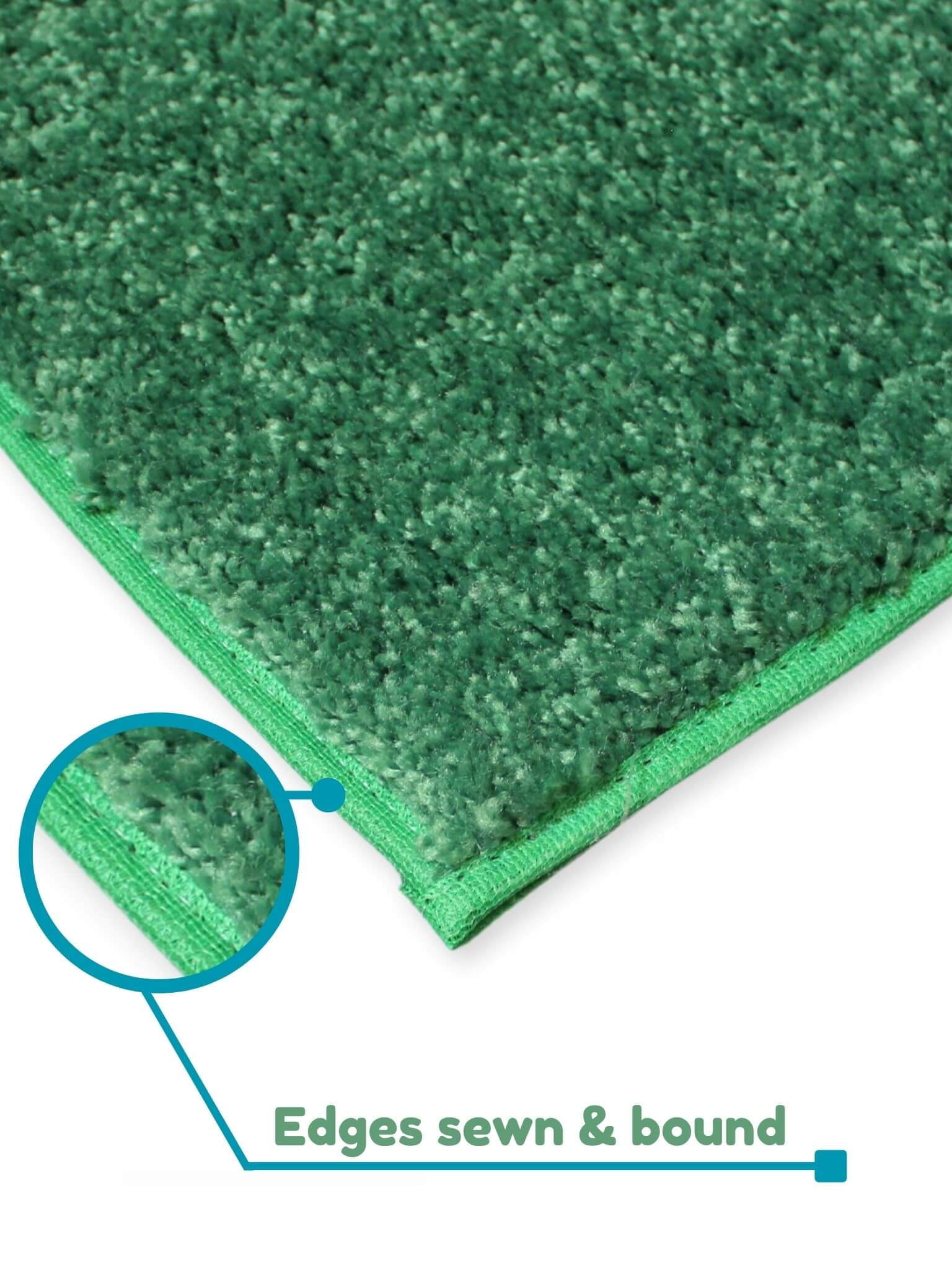 Koeckritz Rugs Kid Crossing Soft Area Rug, 4'x6' Oval, Solid Green for Bedroom, Living Room