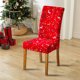 thumbnail image 4 of Funda para sillas de comedor navideño protector de poliéster elástico y lavable rojo | Banda elástica antideslizante | Funda decorativa para fiestas de cocina de restaurante navideño | 1 Pack, 4 of 7