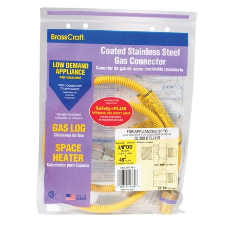 Stationary Gas Connector Brasscraft Gas Connector Coated Stainless Steel 48