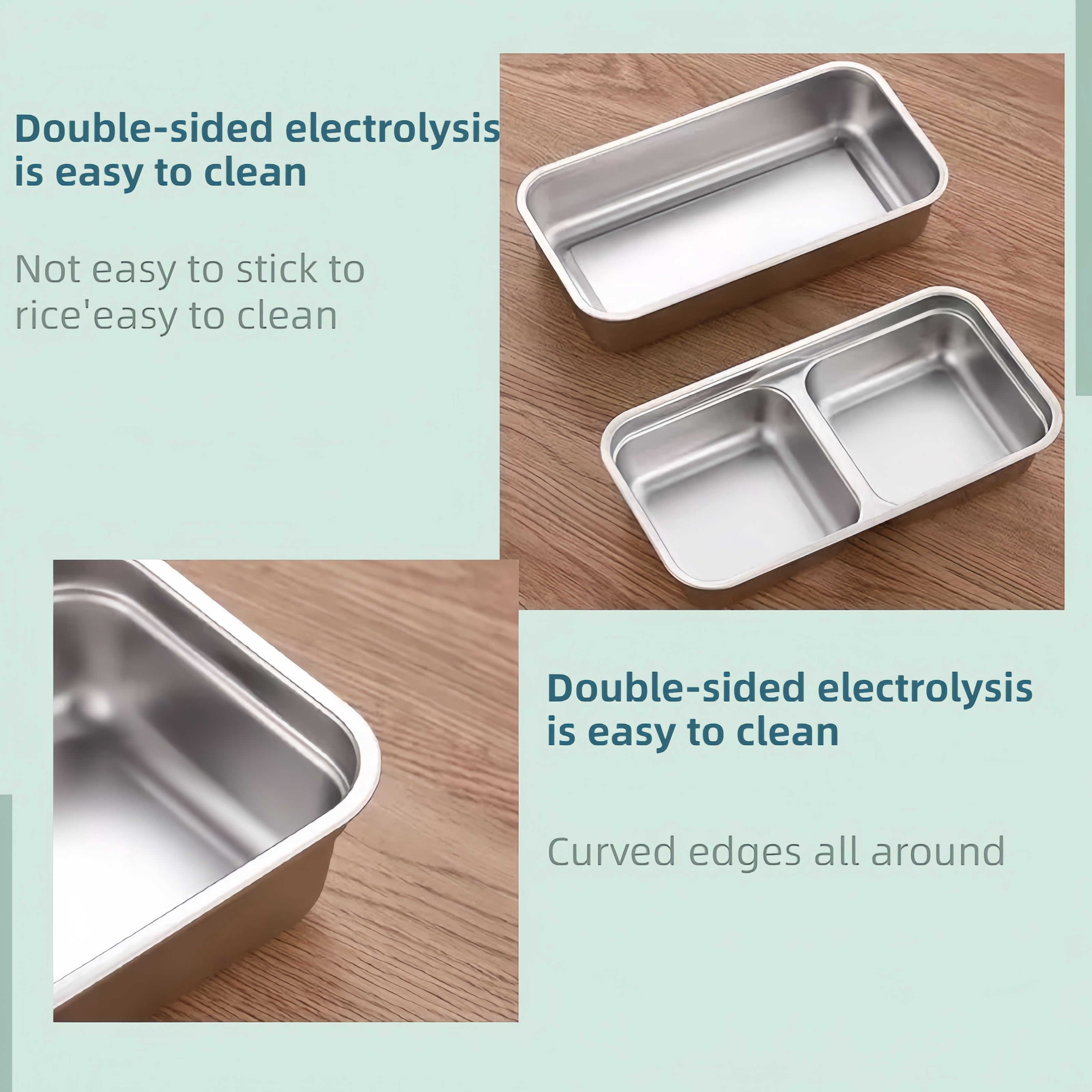 4 Pack Stainless Steel Snack Containers – 2-Compartment Reusable Bento Box, Metal Snack Box with Lids, Leakproof & Portable Food Storage for Travel, Lunch, and Outdoor Use