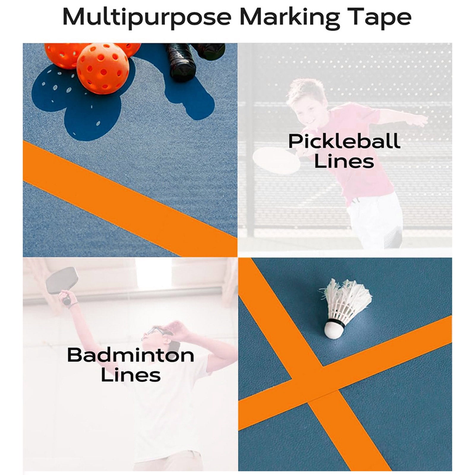 Outdoor Pickleballs Courts Tape Auto-Adhesive Pickleballs Courts Marking Tape for Sports Enthusiasts