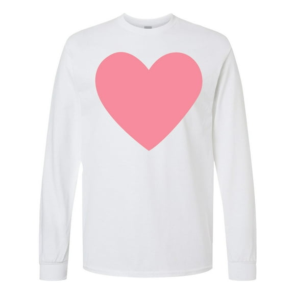 Inktastic Pink Valentine's Day Heart Long Sleeve T-Shirt