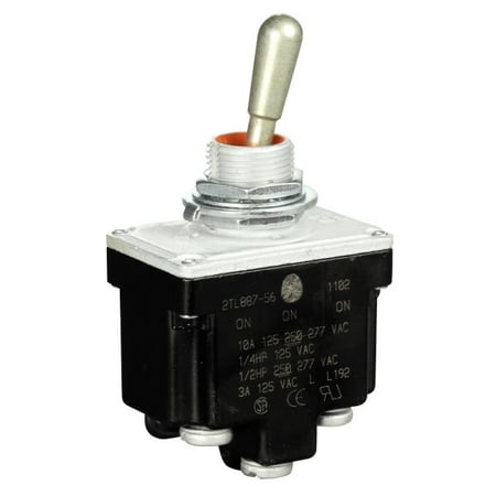

Honeywell 2TL887-56 MICRO SWITCH Toggle Switches: TL Series Double Pole Double Throw (DPDT) 3 Position Special Circuitry (Mom. On - On - On) Screw Terminals Gold-Plated Contacts Standard Lever