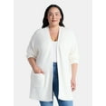 thumbnail image 2 of Time and Tru Women’s and Women’s Plus Super Soft Longline Cardigan Sweater, Lightweight, Size XS-4X, 2 of 2