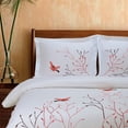 thumbnail image 3 of Swallow Cotton 3-Piece Duvet Cover Set by Blue Nile Mills, Full/Queen, Red, 3 of 4