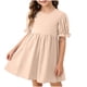 thumbnail image 1 of Vestido de Verano Largo Princesa Plisada de las Niñas Vestido de Color Sólido con Estilo de Moda de Manga Larga para la Fiesta Diaria Informal, 1 of 9