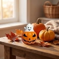 thumbnail image 6 of Halloween Squishy Toy with Flocked Pumpkin and Ghost Design, Orange and White, for Kids, Squeeze Toy, 6 of 7