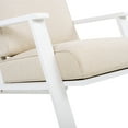 thumbnail image 4 of Christopher Knight Home Outdoor Patio Lounge Chair, Wood Frame with Deep Seating, Beige Cushions, White Finish, 4 of 8