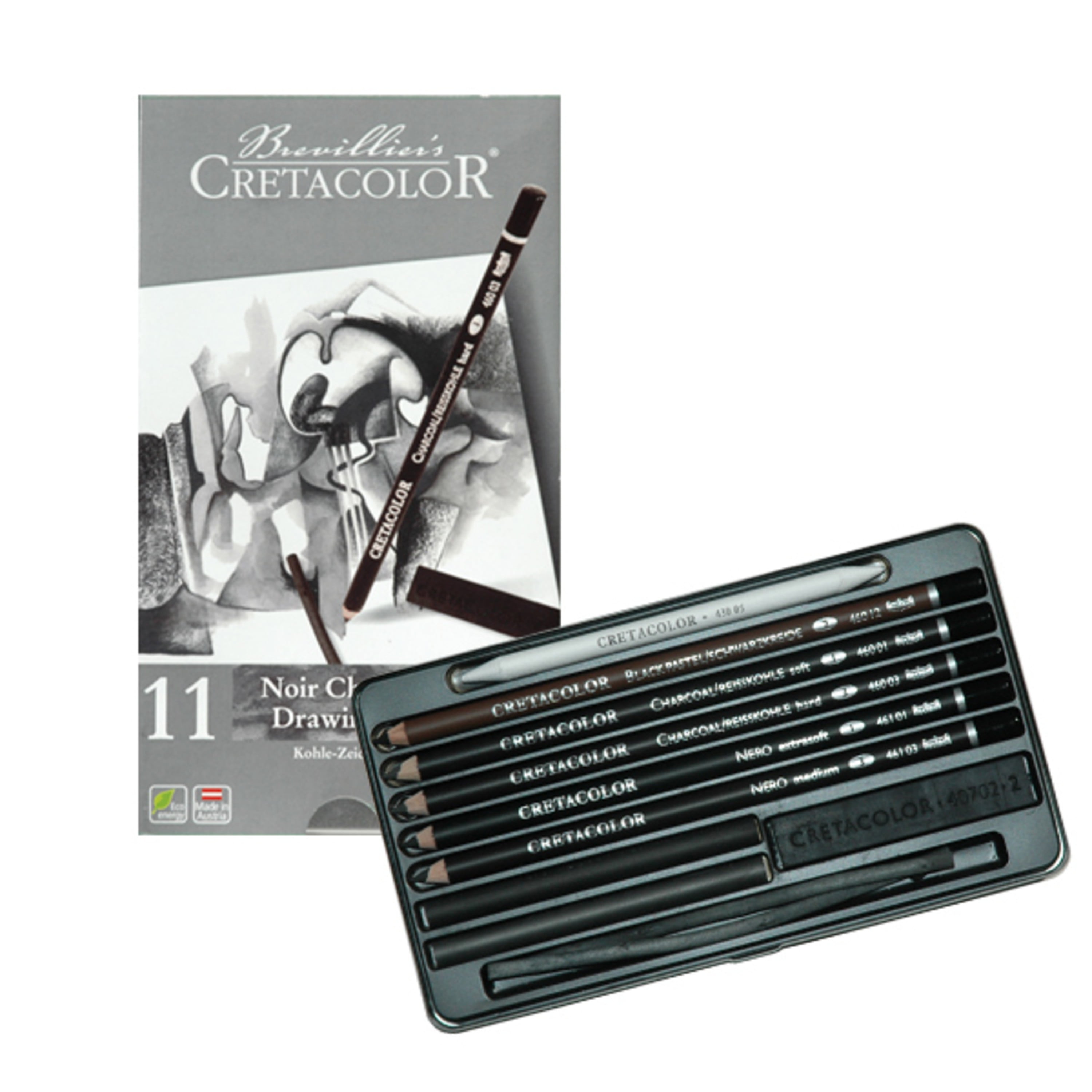 Cretacolor Noir Charcoal Drawing Set, 11 Pieces