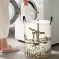 thumbnail image 5 of Lsque Dutch Windmill Pattern Laundry Hamper Basket, Tall Woven Rope Hamper Basket for Clothes, Lightweight Storage Basket, Collapsible Waterproof-Small, 5 of 6