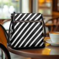 thumbnail image 3 of Tutolipy Diagonal Stripe Crossbody Bag, Lightweight Satchel Bag Zipper Closure Waterproof Crossbody Purse for Daily Weekend Activities, 3 of 7