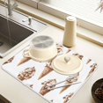 thumbnail image 2 of Yayeee Dish Drying Mat for Kitchen Counter 16" x 18" Microfiber Super Absorbent Coffee Decorative Pad, Brown Ice Cream Pattern, 2 of 9